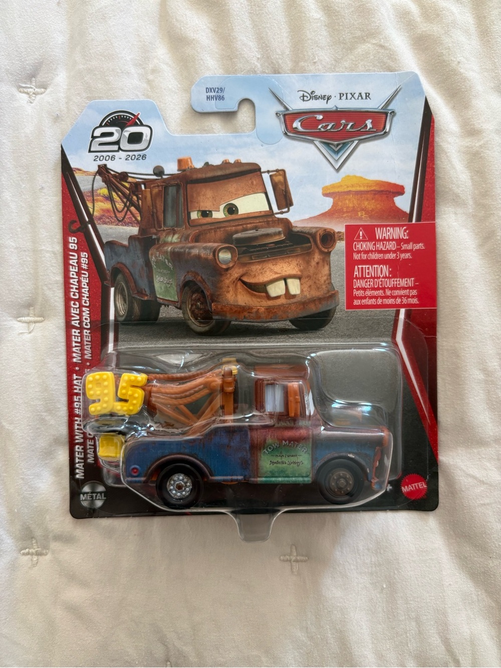 Disney Pixar Cars Mater with #95 Hat Diecast 1:55